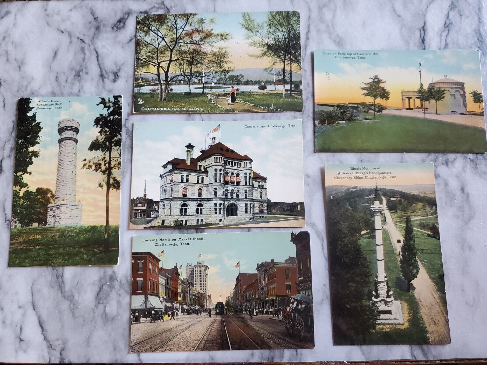 Vintage Early 1900\'s Chattanooga 1 Cent Postcards Lot Of Qty 6 Unposted