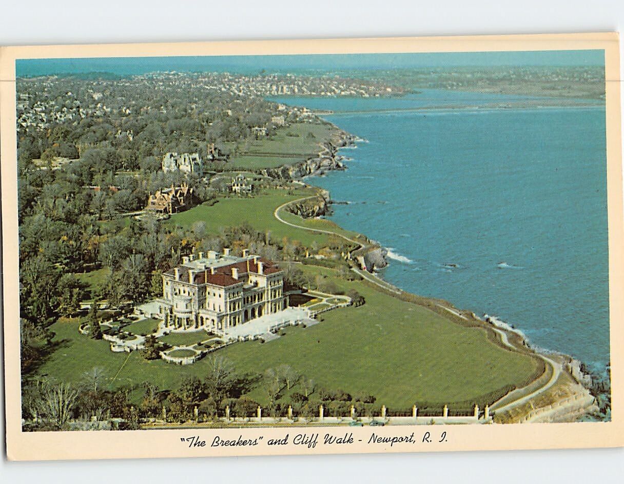 Postcard The Breakers and Cliff Walk Newport Rhode Island USA