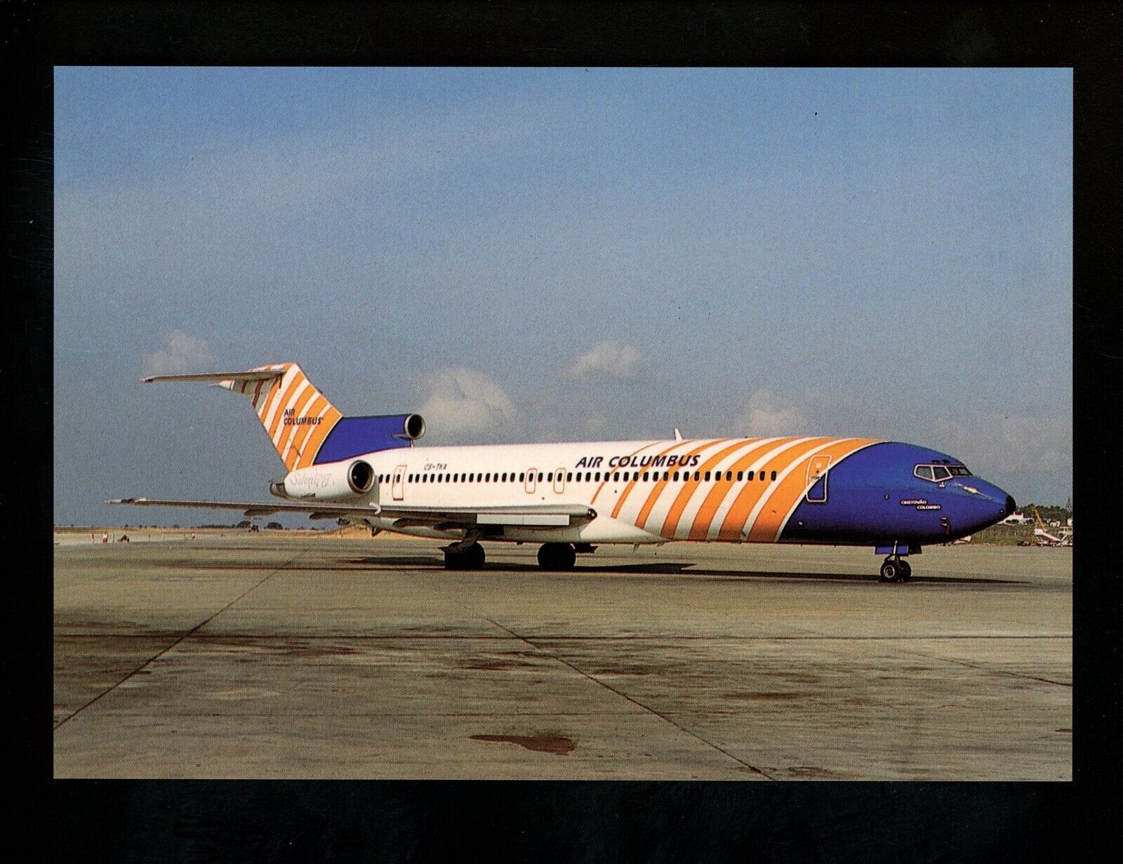 Aviation Airplane Airline postcard J. Soares #80 Boeing 727 2J4 Air Columbus 