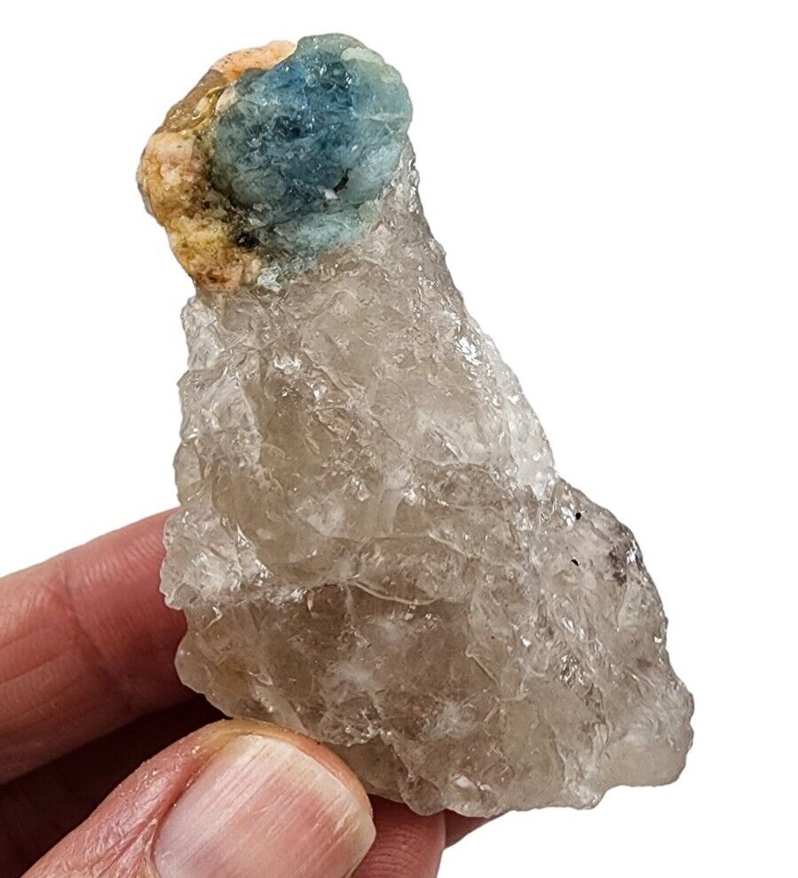 Aquamarine in Feldspar Natural Crystal Specimen Brazil 33.5 grams