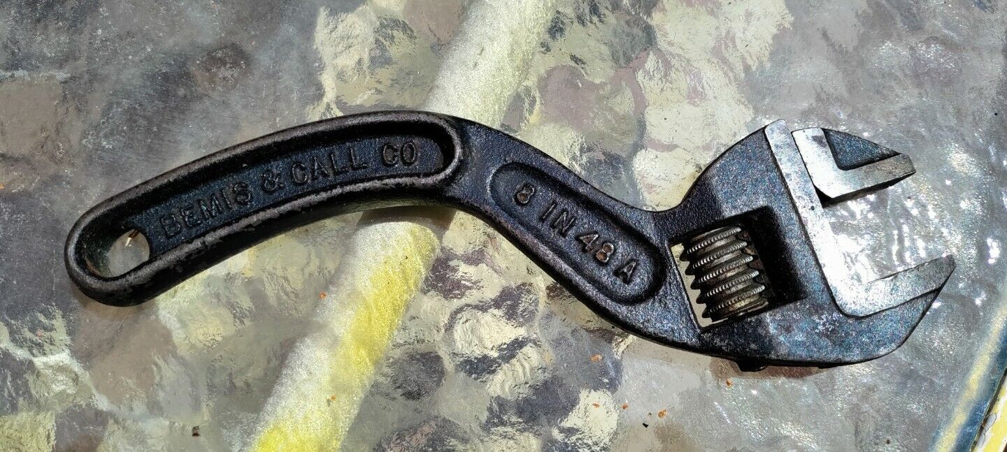BEMIS & CALL 8 in. ADJUSTABLE WRENCH VINTAGE S - CURVED