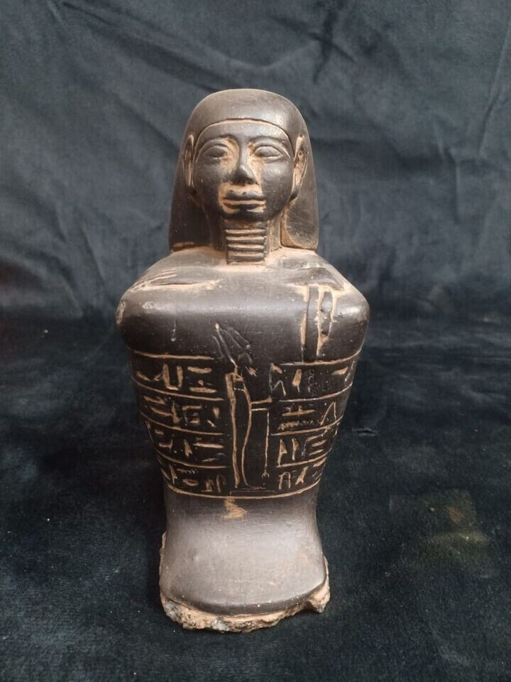 Ancient Egyptian Antiquities Rare statue of seated scribe Egyptian figure BC