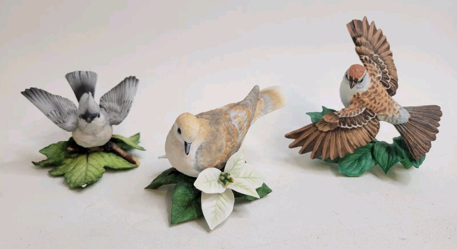 Lenox Set Of 3 Bird Collection Fine Porcelain Figurines (ALL BIRDS HAVE CHIPS) 