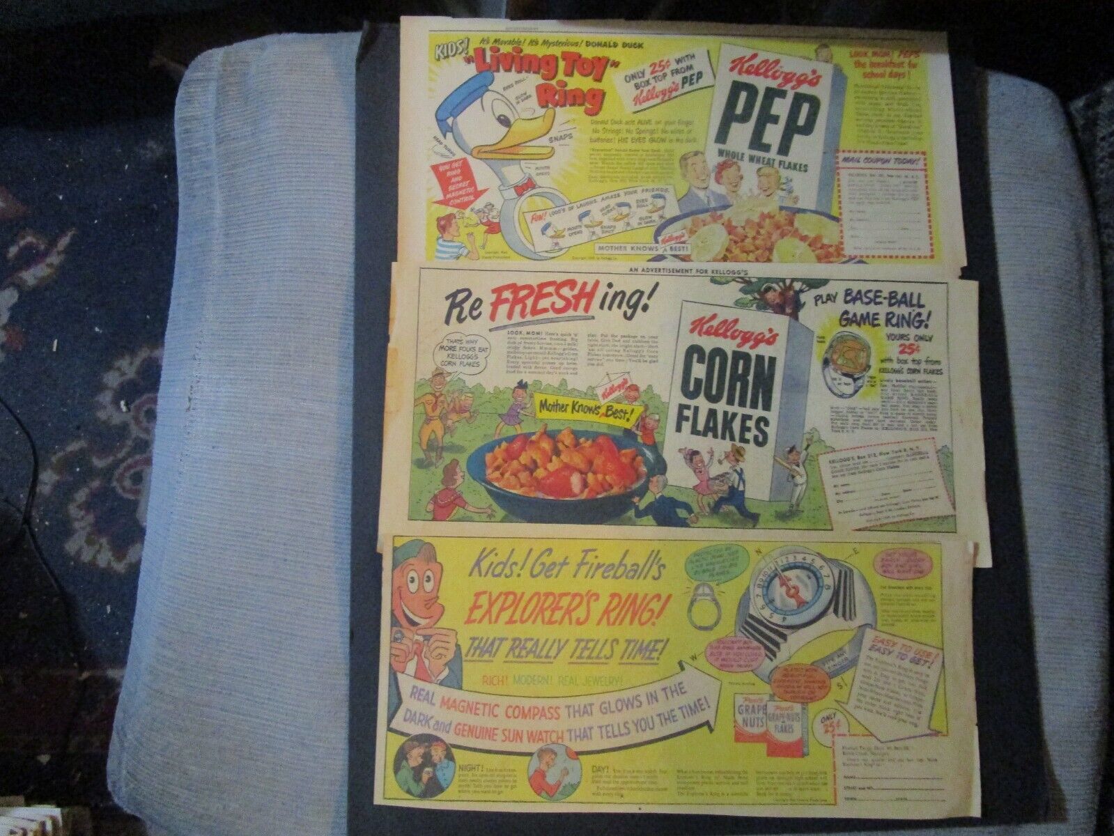 Lot of 5 Ring Cereal Premium Sunday Comic Ads 1937-49