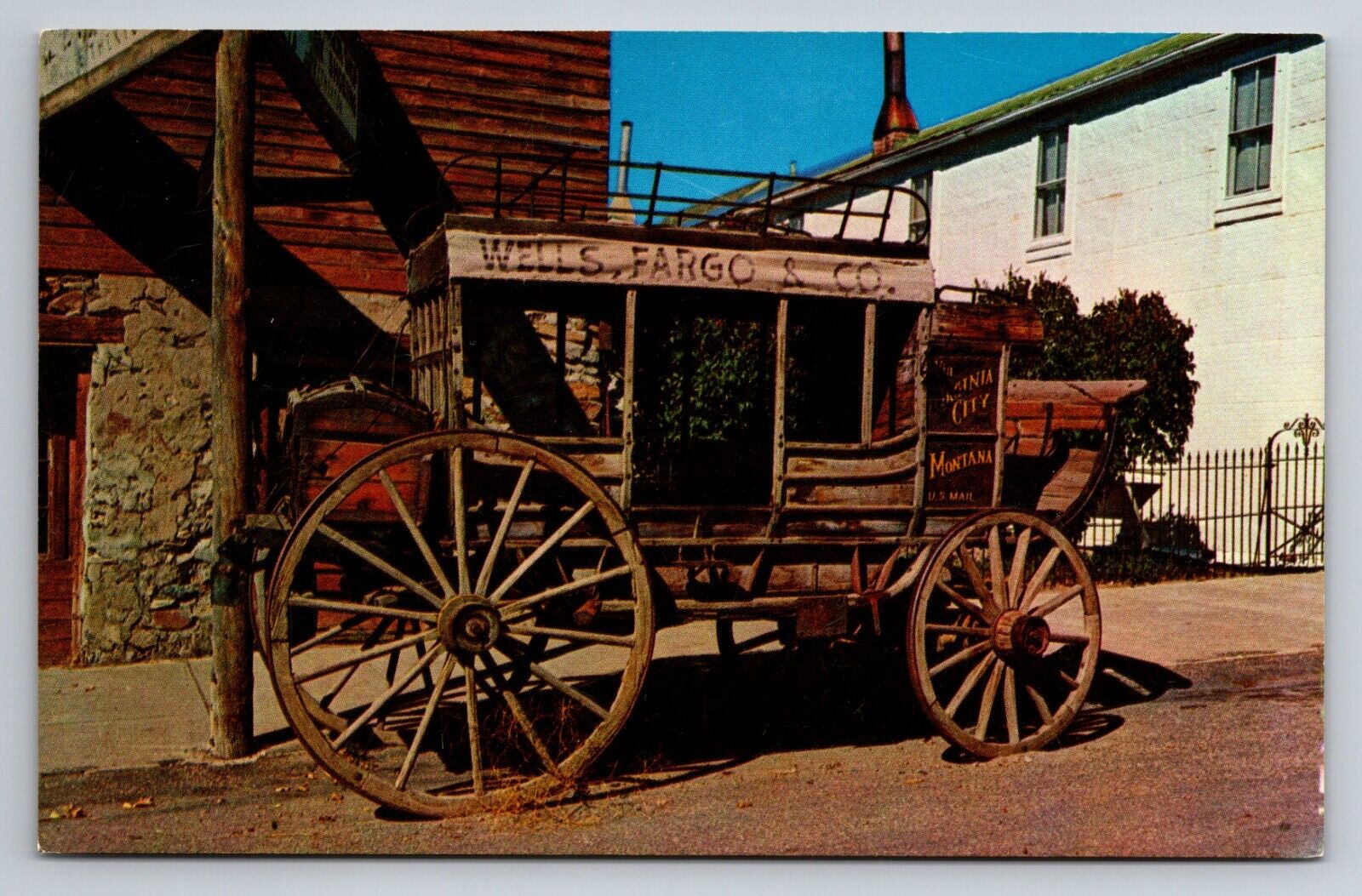 The Old Stage Coach Virginia City Montana Vintage Unposted Postcard