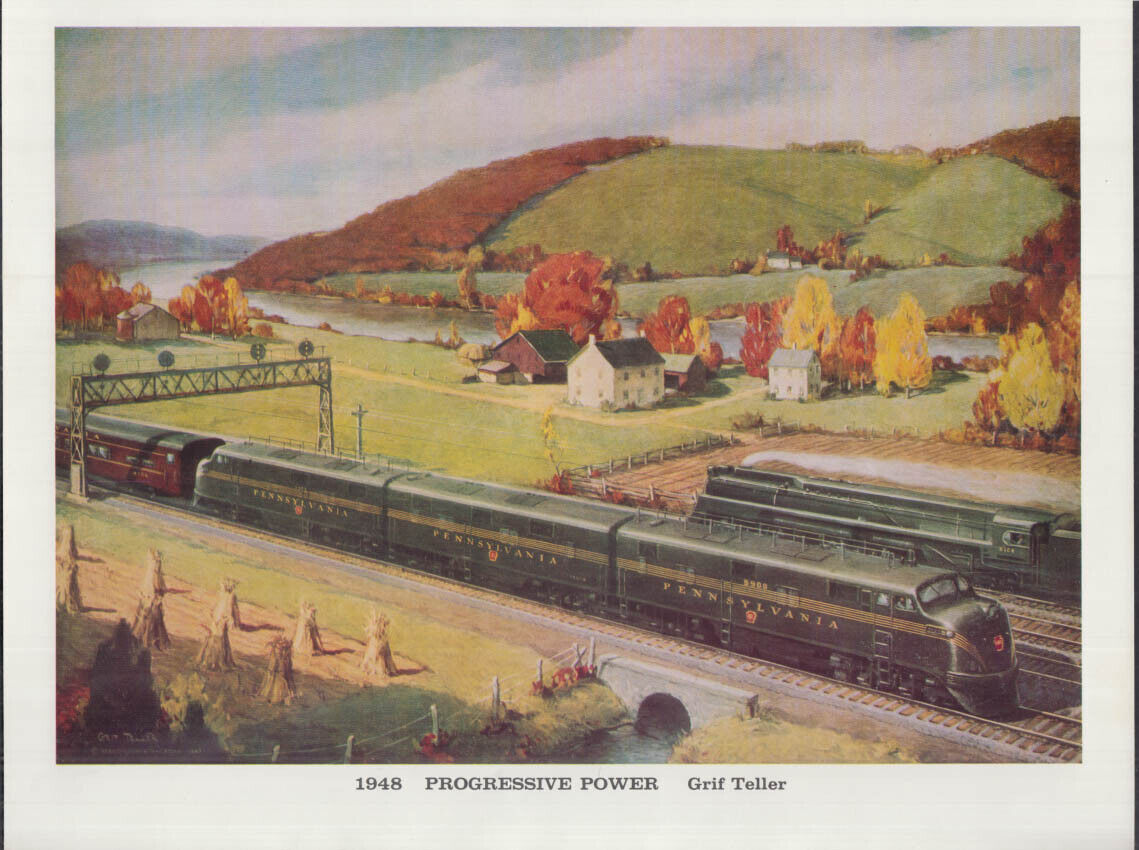 Pennsylvania Railroad 1959 color print 1948 Progressive Power by Grif Teller