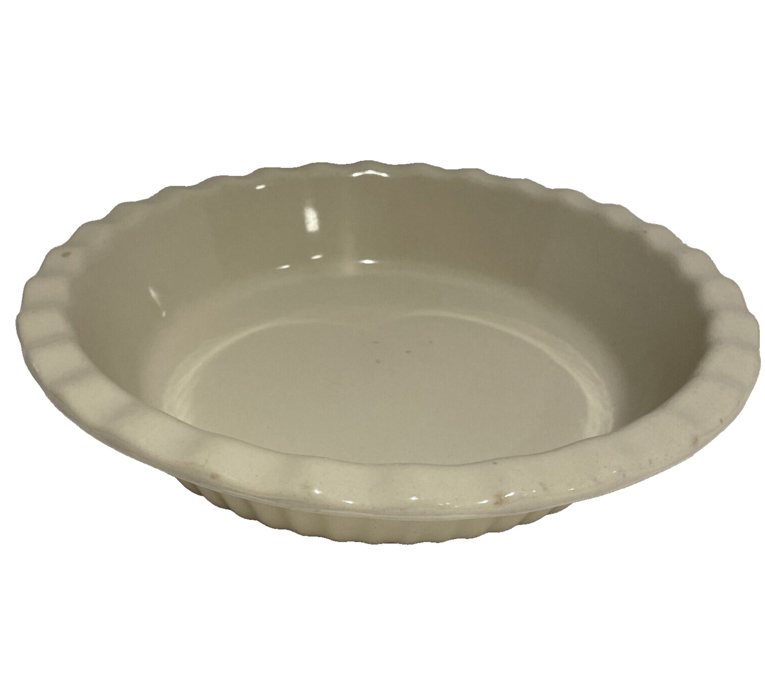 Typhoon Vintage Kitchen Glazed Stoneware Pie Plate Pan Ivory 9\