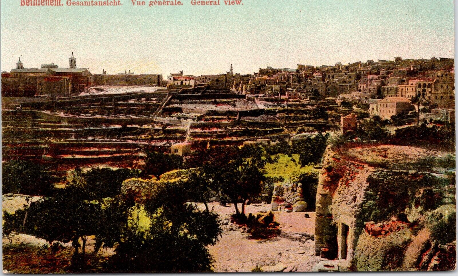 C.1910s Judaica Bethlehem General View Skyline Unused Israel Postcard 458