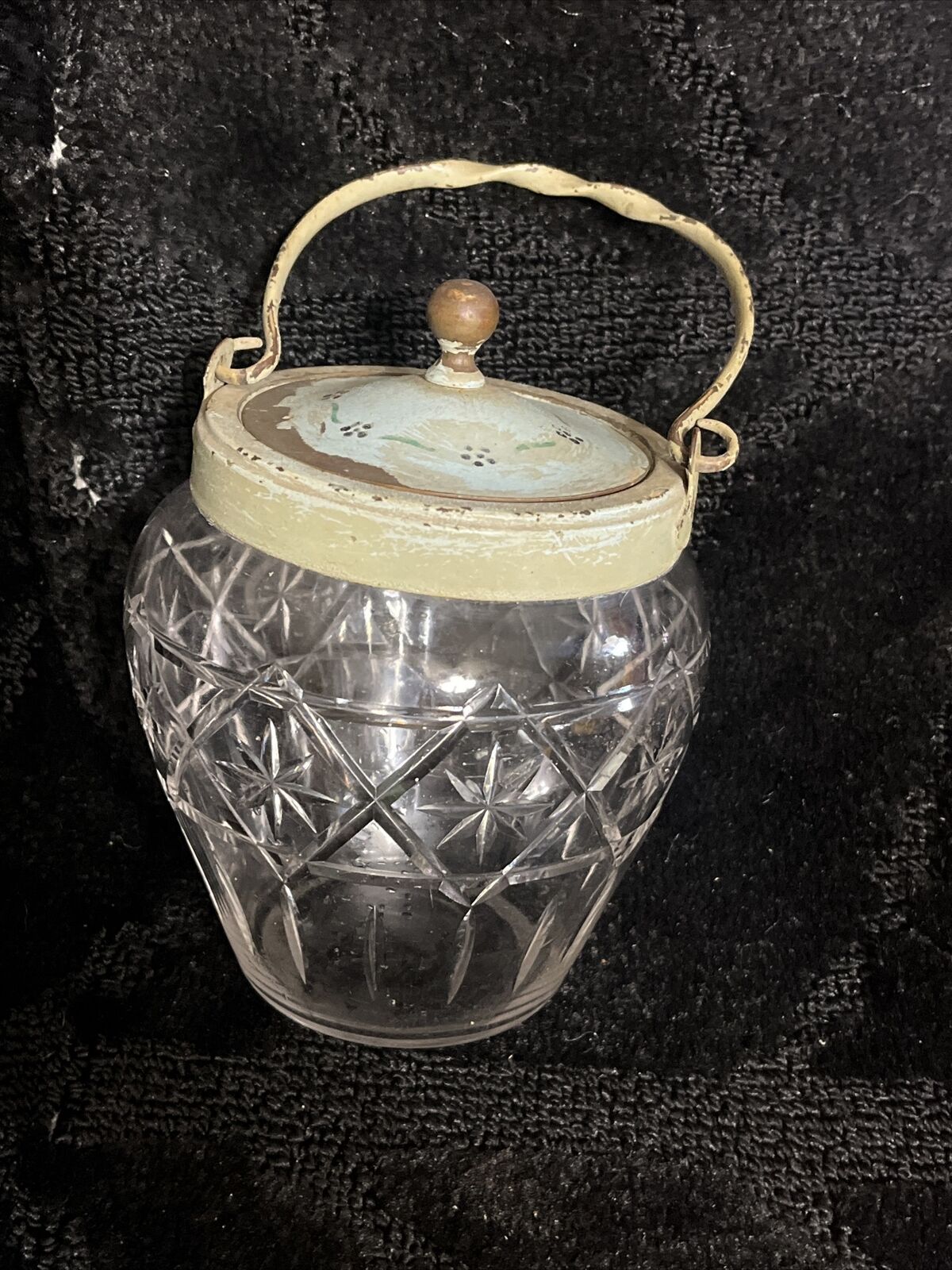 Antique Cut Glass Biscuit Jar