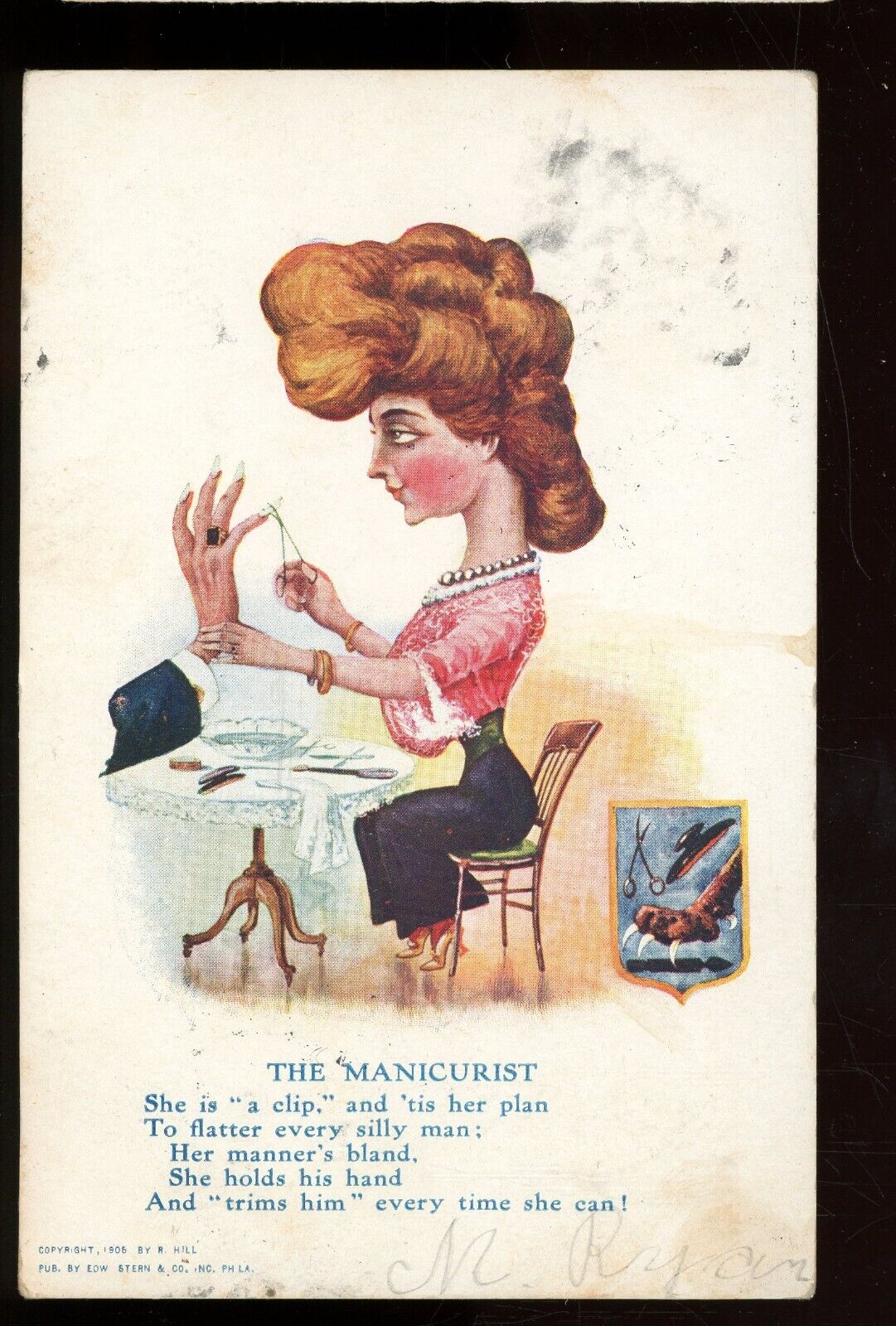 Manicurist-woman trims man every time-1907
