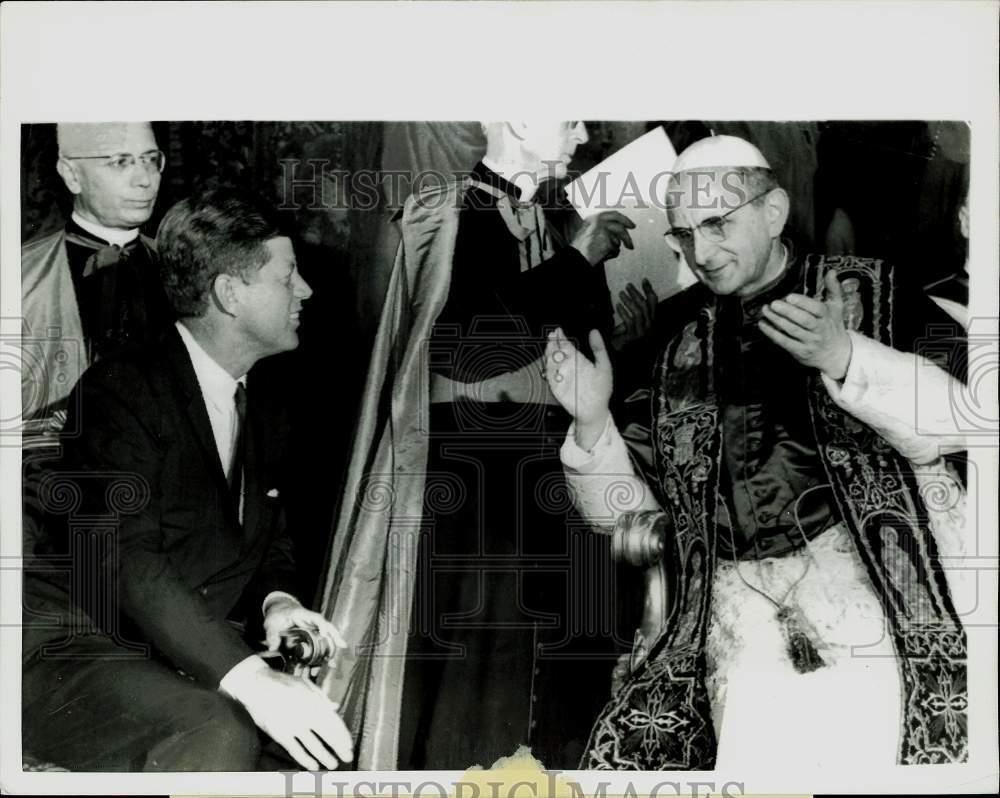 1963 Press Photo President John F. Kennedy and Pope Paul VI in Vatican City