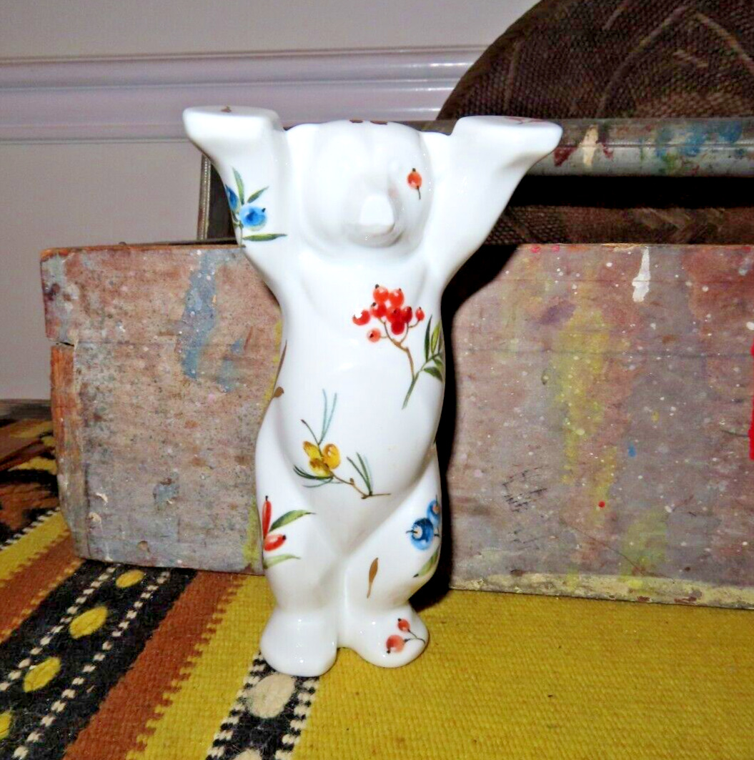 KPM Porcelain Polar Bear Figurine Germany By Royal Maker flower blueberry