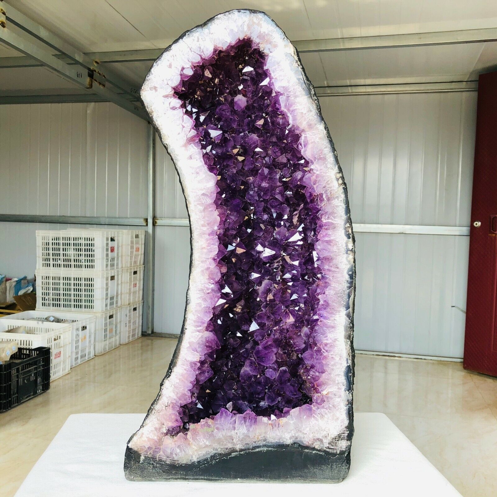 38.73kg Natural Amethyst geode quartz cluster crystal specimen Healing S512