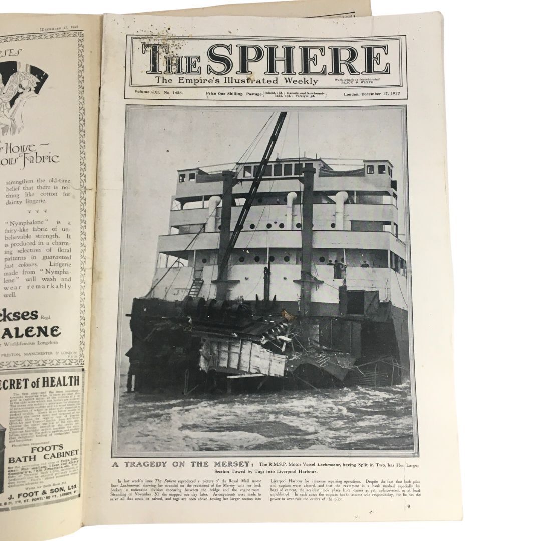The Sphere Newspaper December 27 1927 The Tragedy on The Mersey No Label