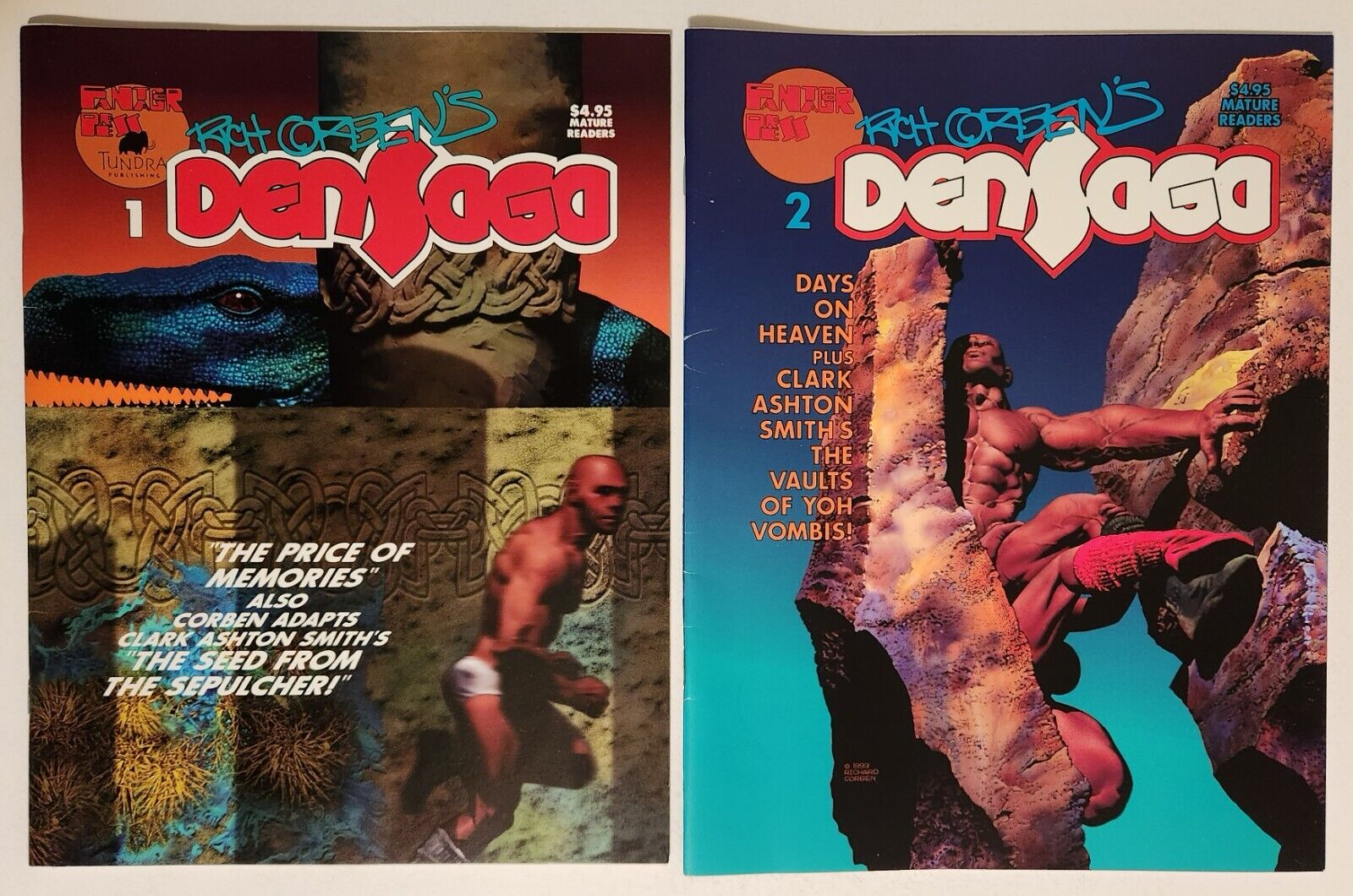 DenSaga #1-2 (1992, Fantagor Press) FN/VF Richard Corben Graphic Novel Set