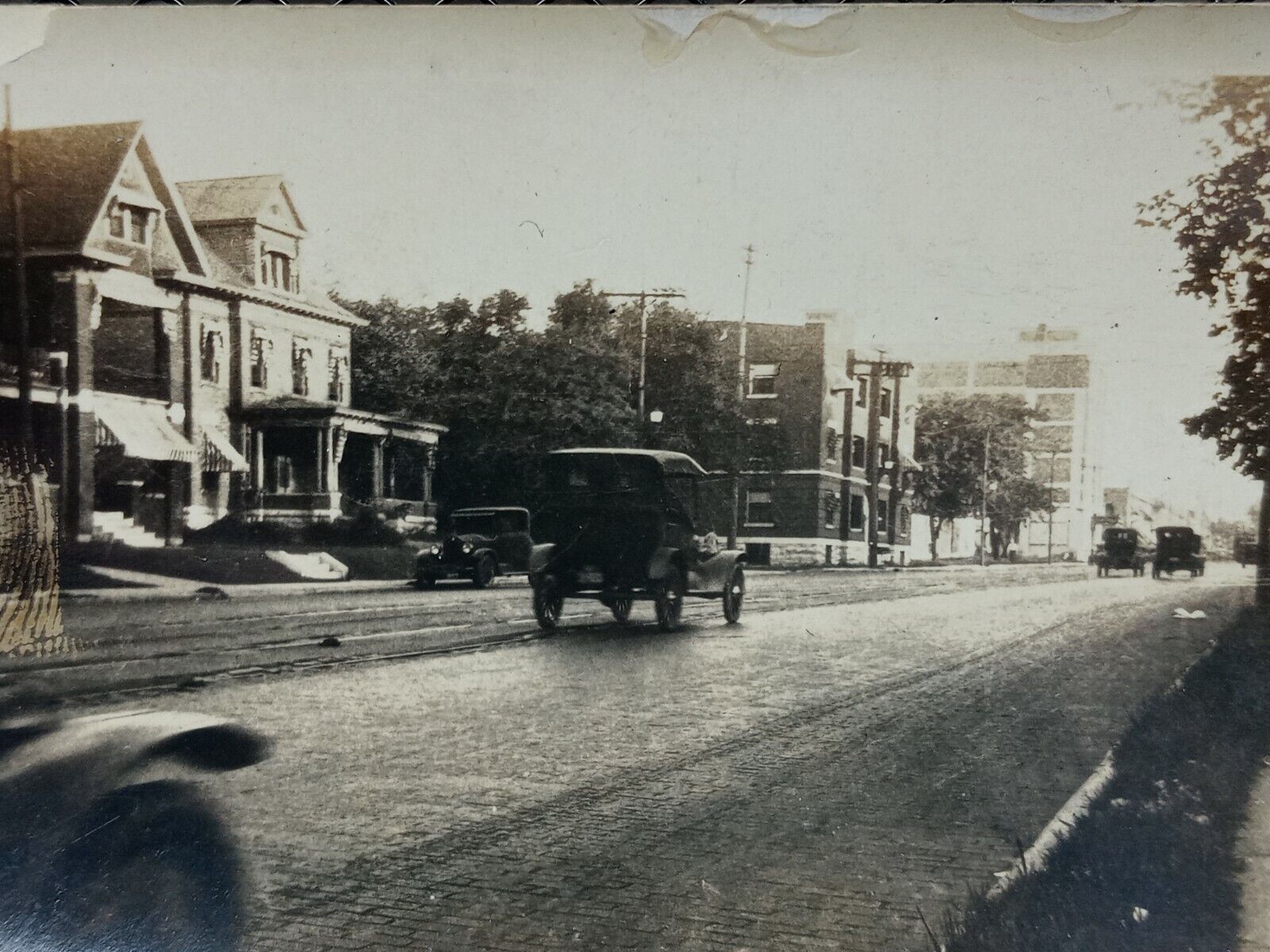 c.1920\'s Neighborhood Traffic Antique Vintage Photograph