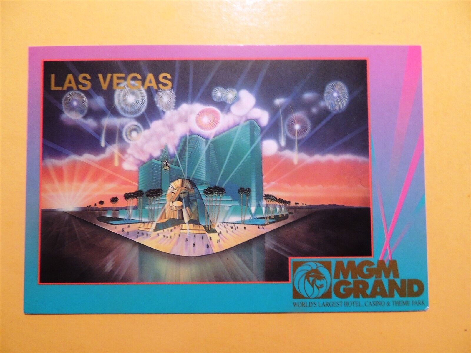 MGM Grand Casino Hotel Las Vegas Nevada vintage postcard pre-opening drawing