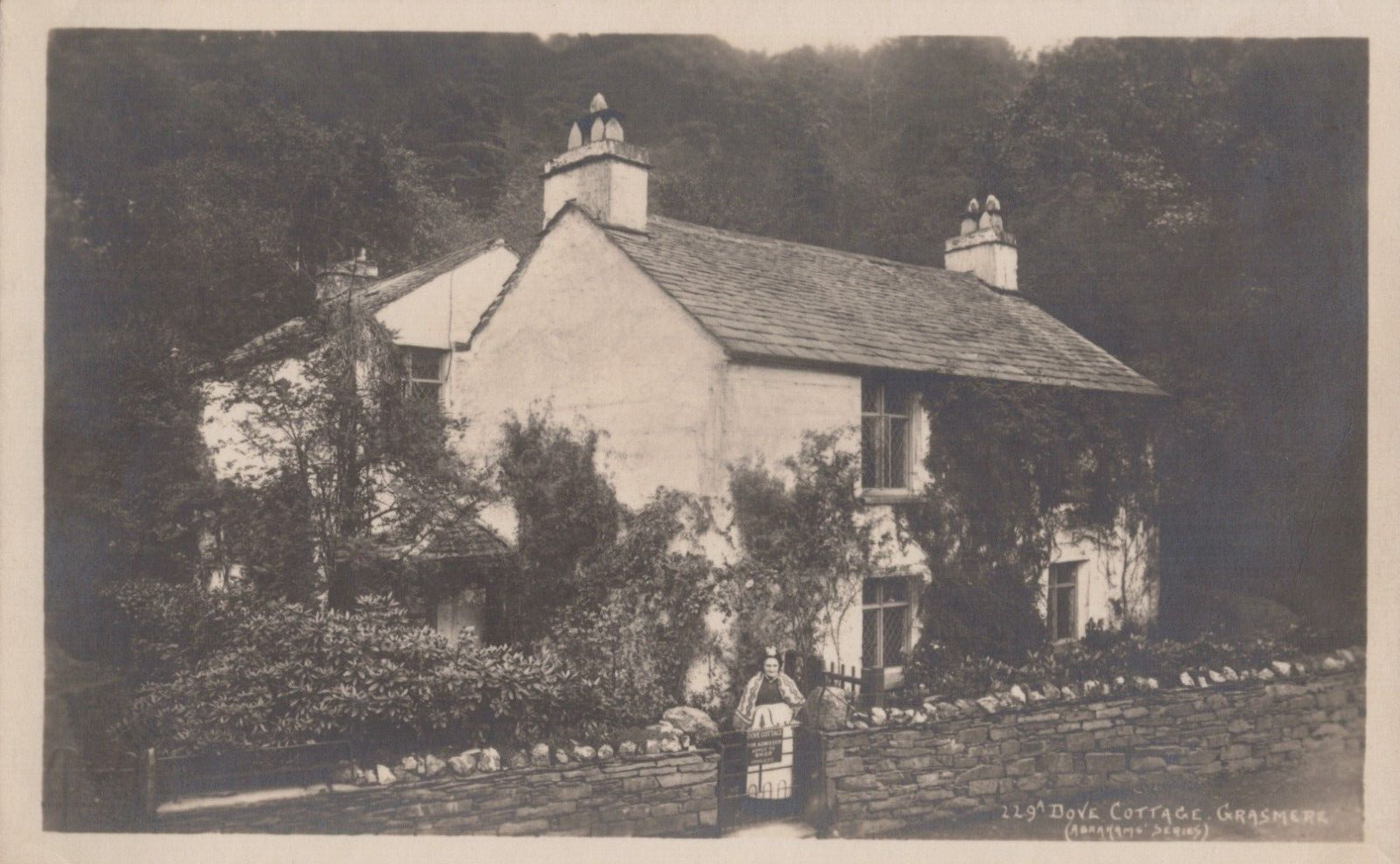 Dove Cottage Grasmere England William Wordsworth Home - RPPC Real Photo Postcard