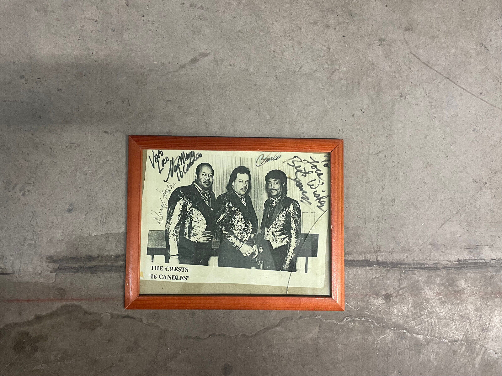 'The Crests' Song 16 Candles Signed Picture Frame
