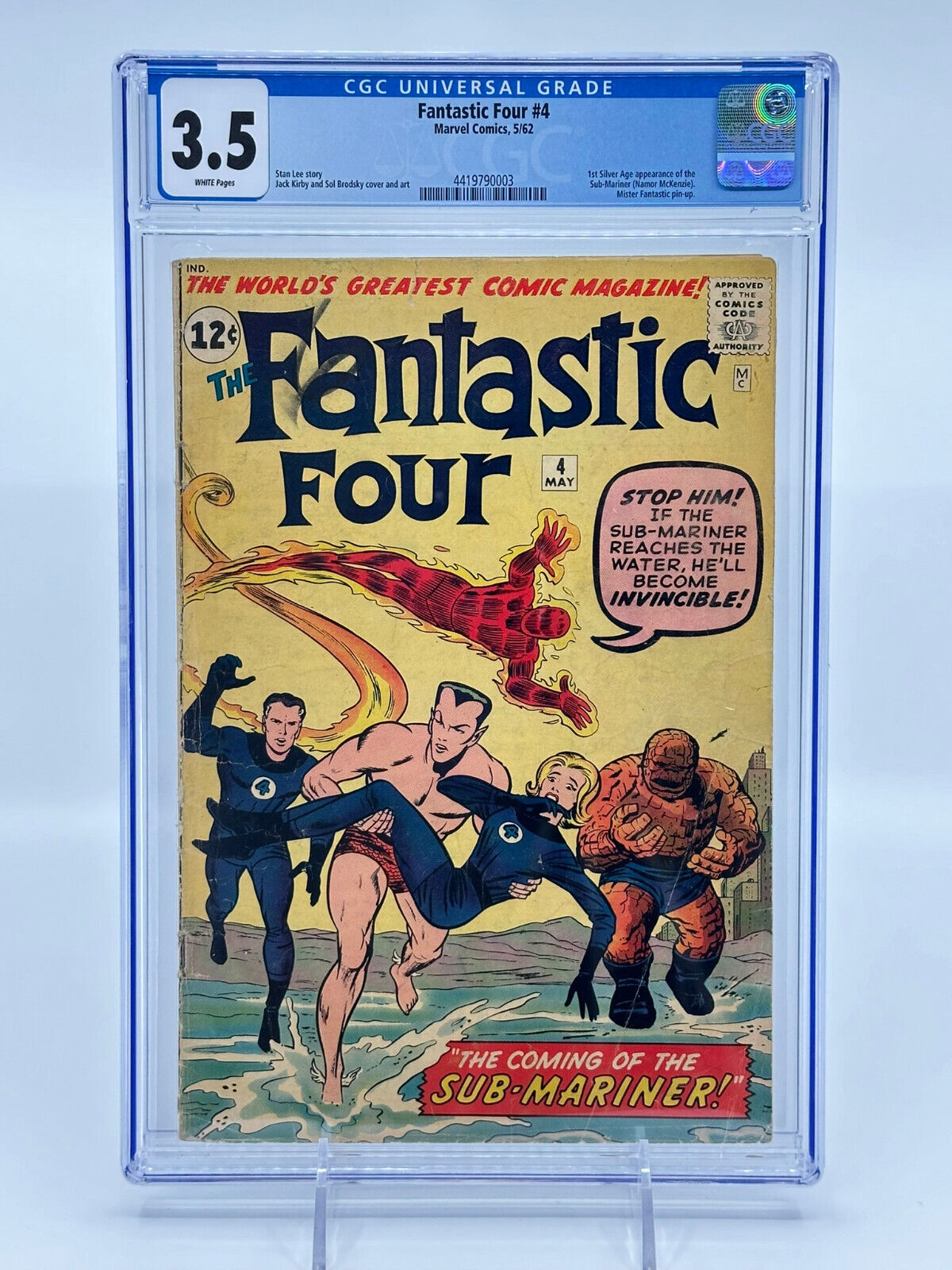 Fantastic Four #4 CGC 3.5 White Pages 1st Appearance of Namor in Silver Age