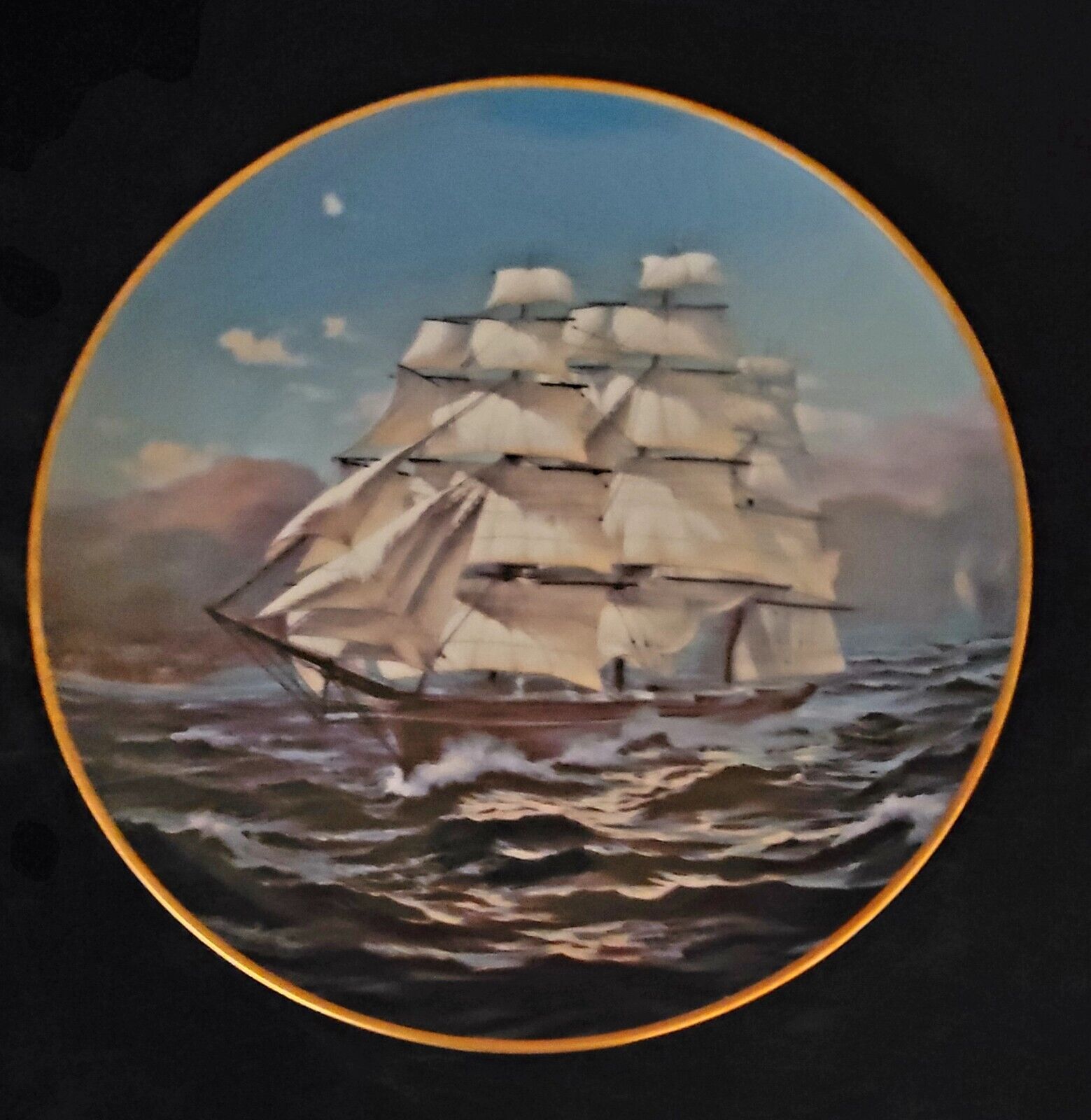 Clipper Ship Challenge Collector Plate.  Launched in 1851 .