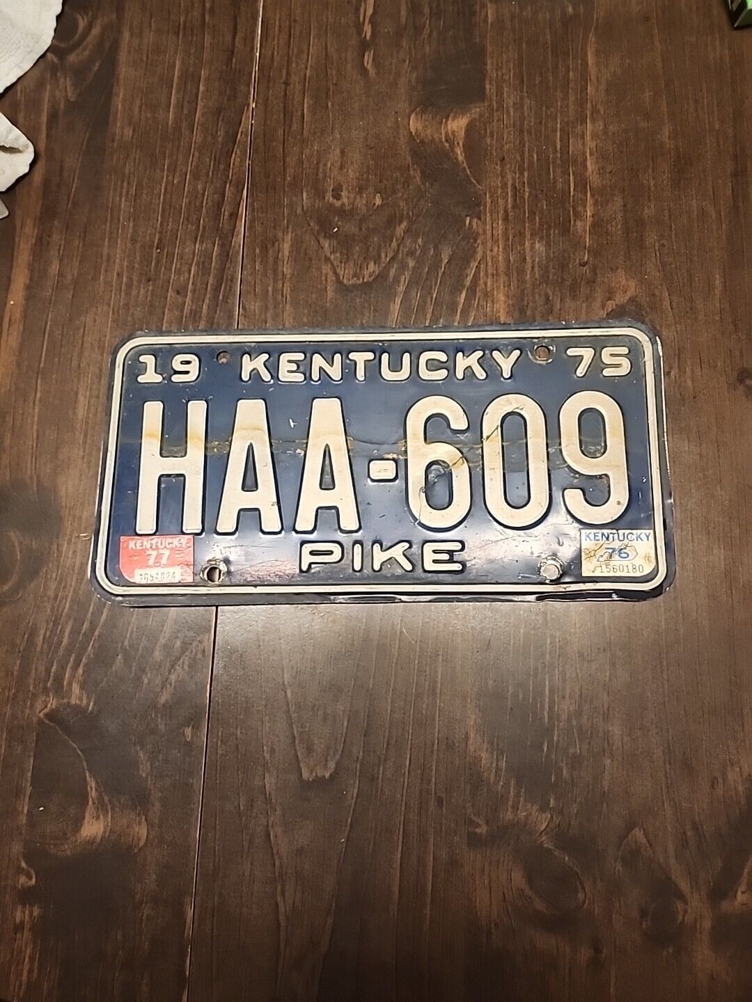 Vintage Old Kentucky License Plate 1976/77  Tag # HAA-609