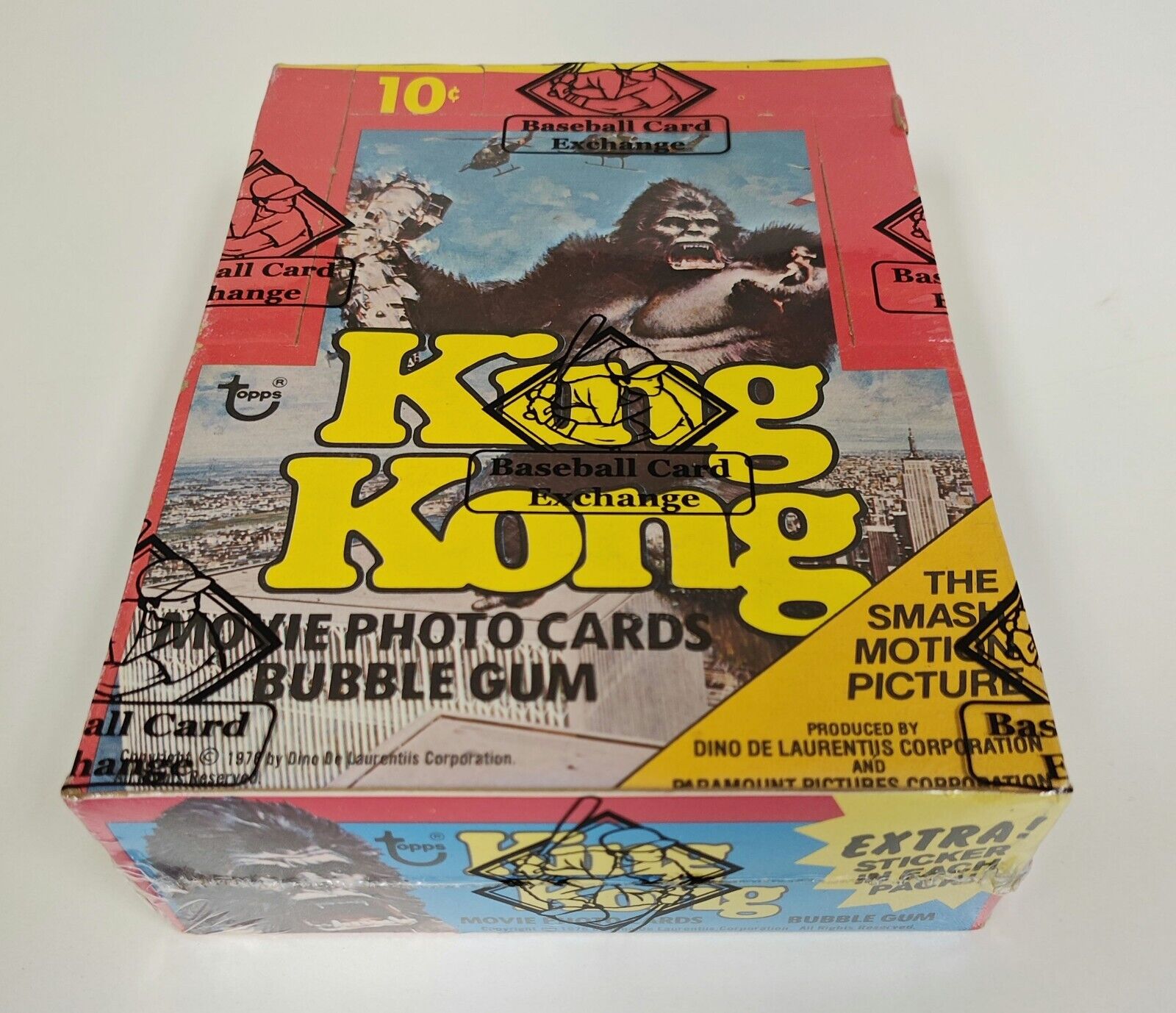 1976 KING KONG WAX BOX TOPPS BBCE 