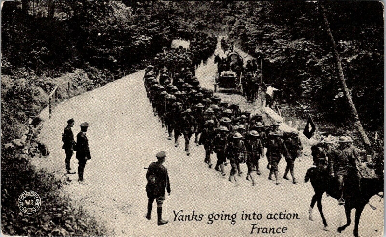 Yanks Going into Action France Chicago Daily News Postcard