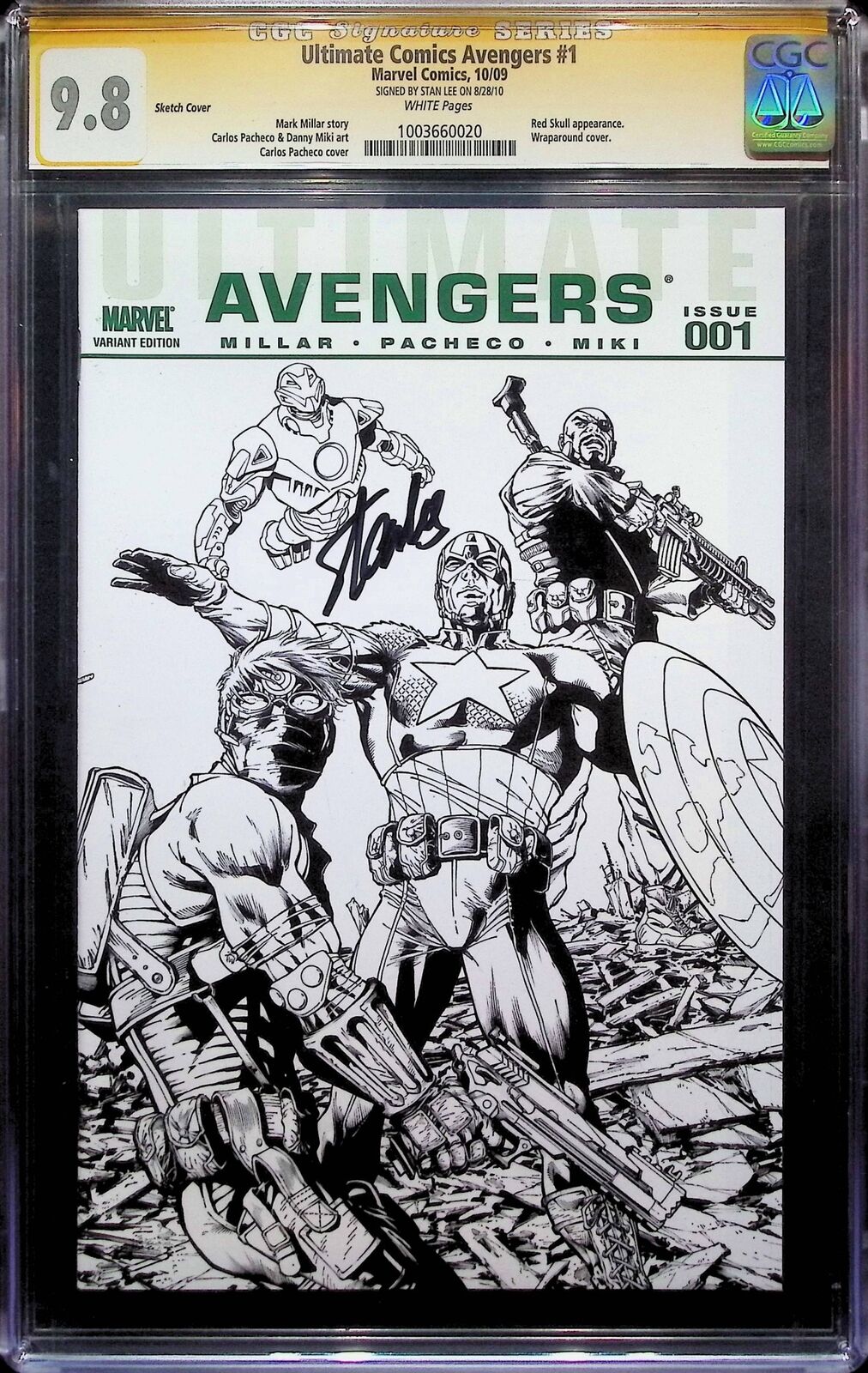 💥Ultimate Comics Avengers #1 CGC 💥9.8 SS 🔥STAN LEE Signature🔥White Pages