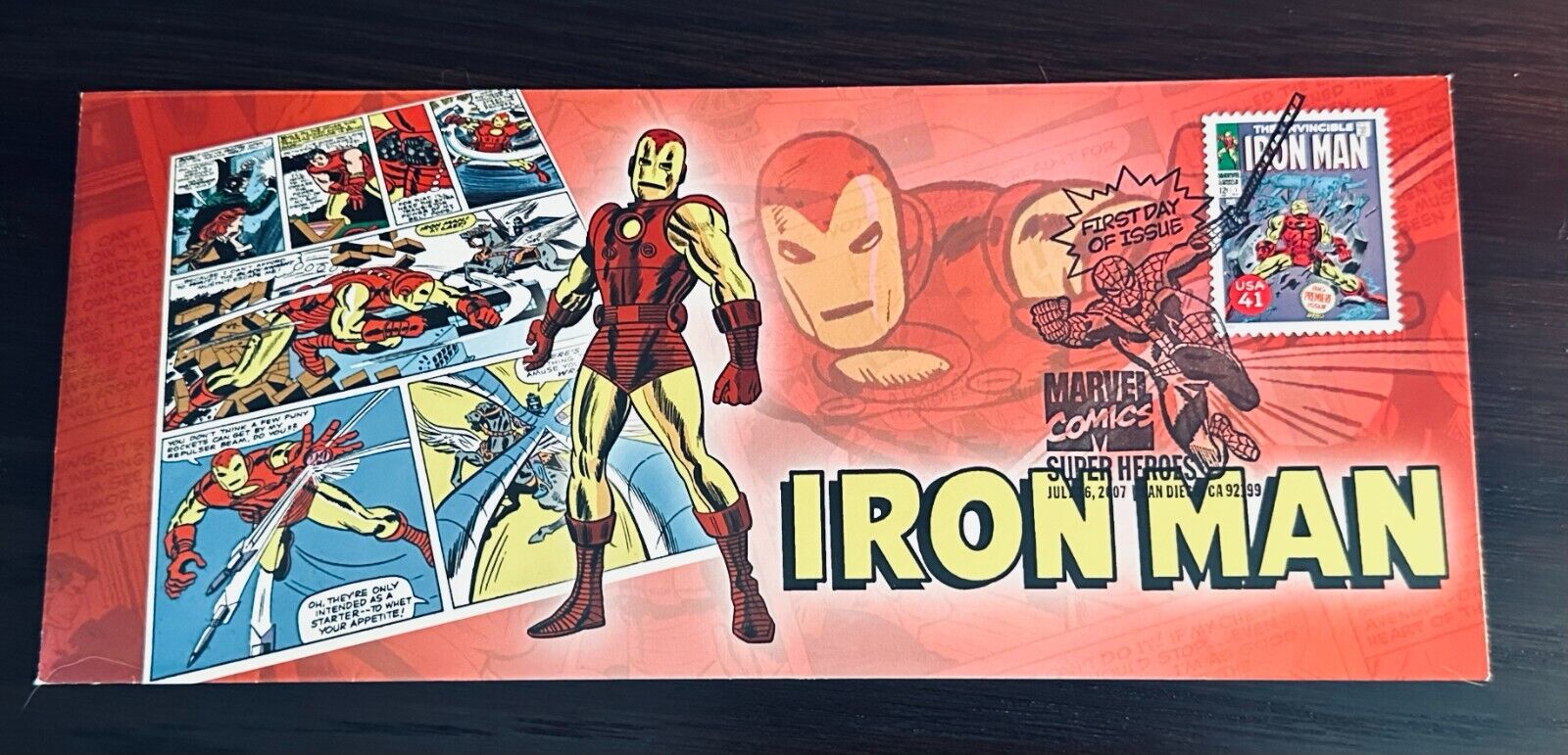 IRON MAN USPS 1st Day of Issue Marvel Superheroes San Diego 2007 Envelope