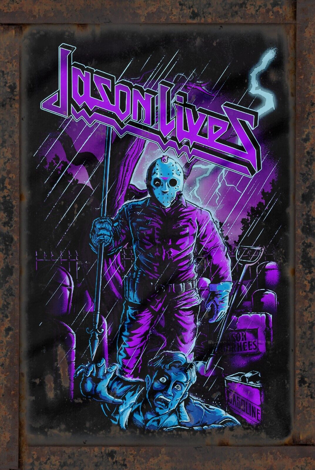 Jason Voorhees 8x12 Rustic Vintage Style Tin Sign Metal Poster