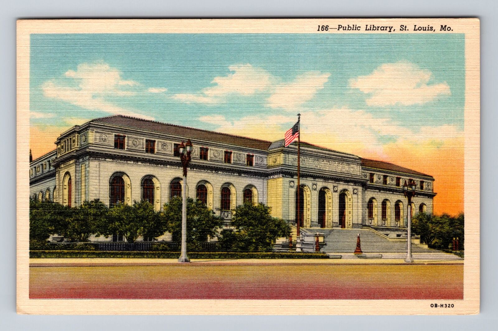 St Louis MO-Missouri, Public Library, Antique Souvenir Vintage Postcard
