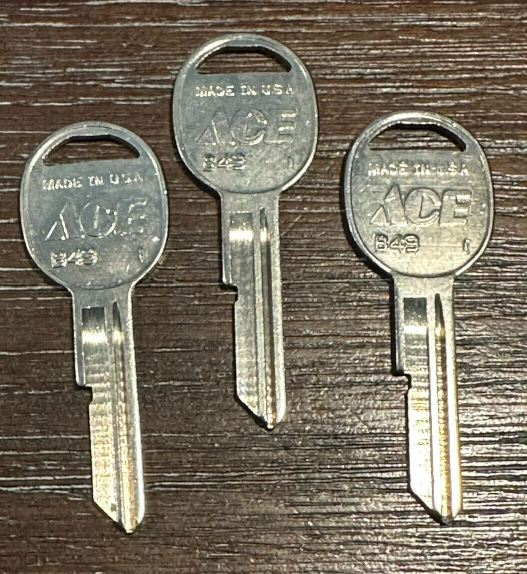 Lot of 3 Ace Hardware B49 Blank Key GM