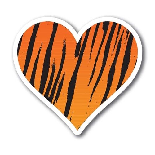 Tiger Print Heart Magnet Decal, 5 Inches, Automotive Magnet for Car