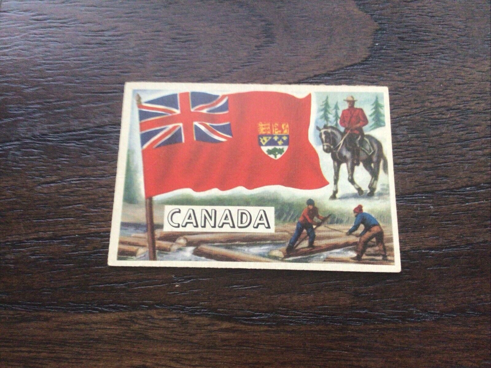 Vintage 1956 Topps #19 Canada Flas Of The World