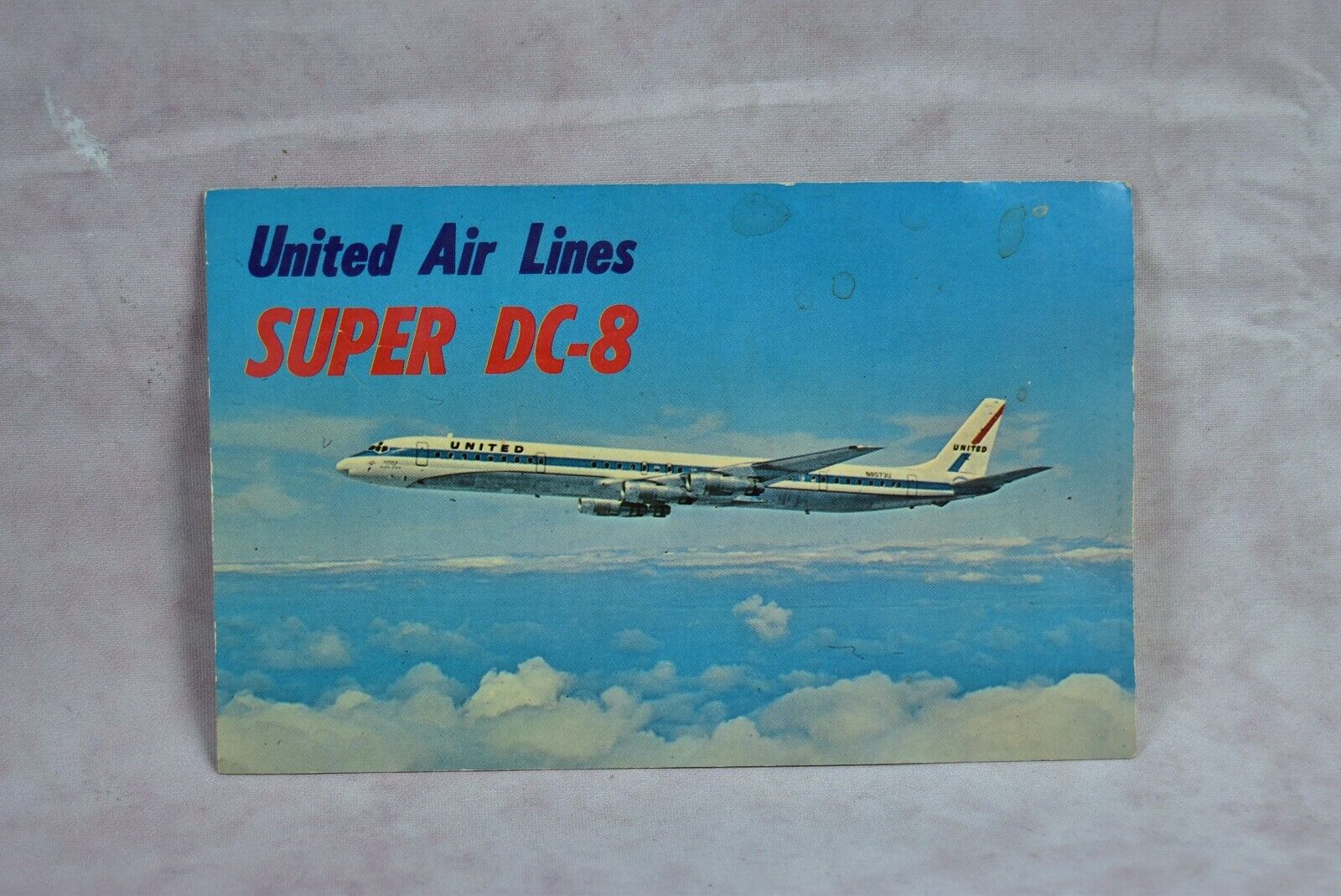 VTG United Air Lines  Super DC-8 Airplane  1960s Postcard