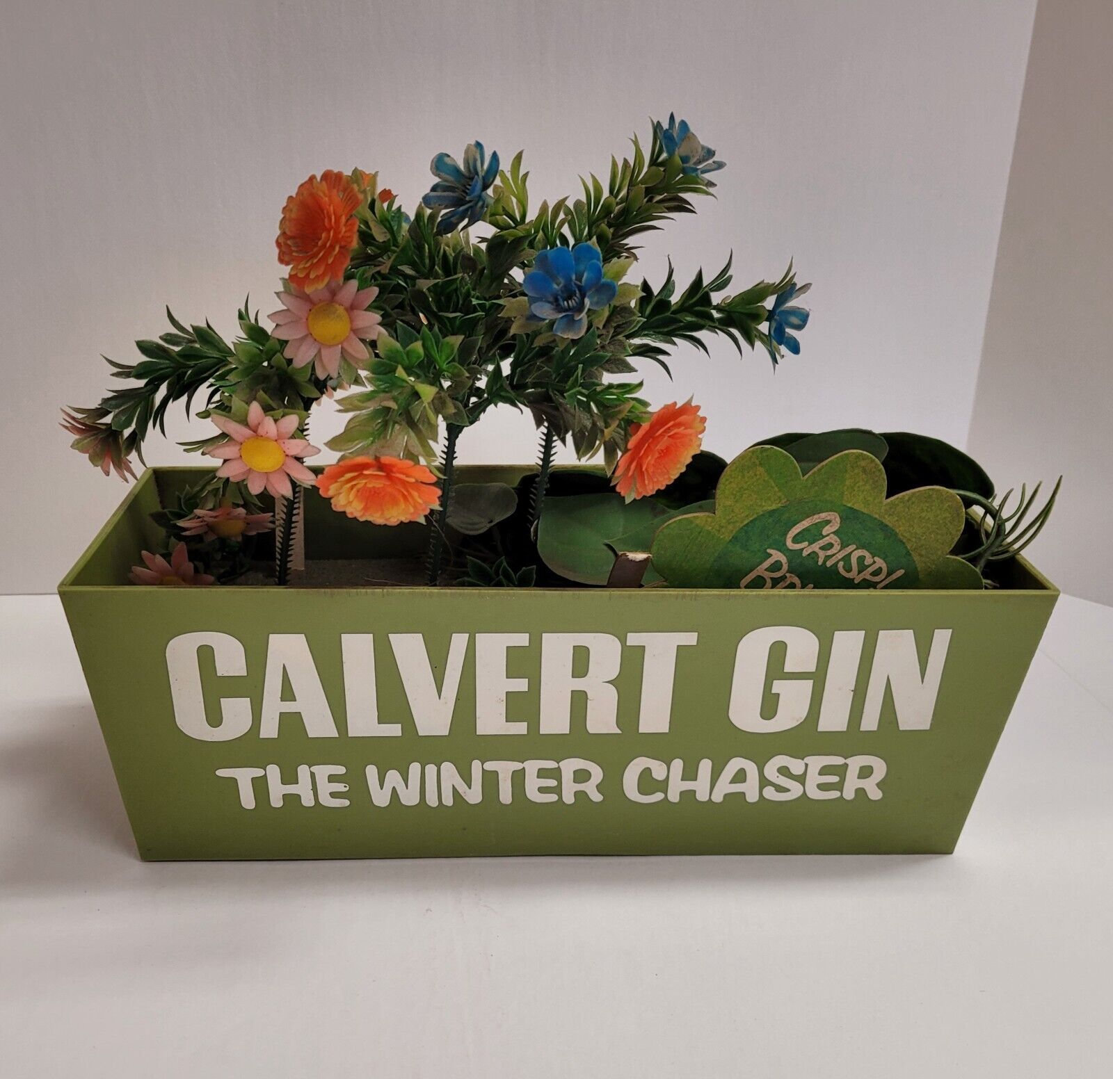 Vintage Calvert Gin Liquor Rare Planter Plants Flowers Bartop Advertising 1950's