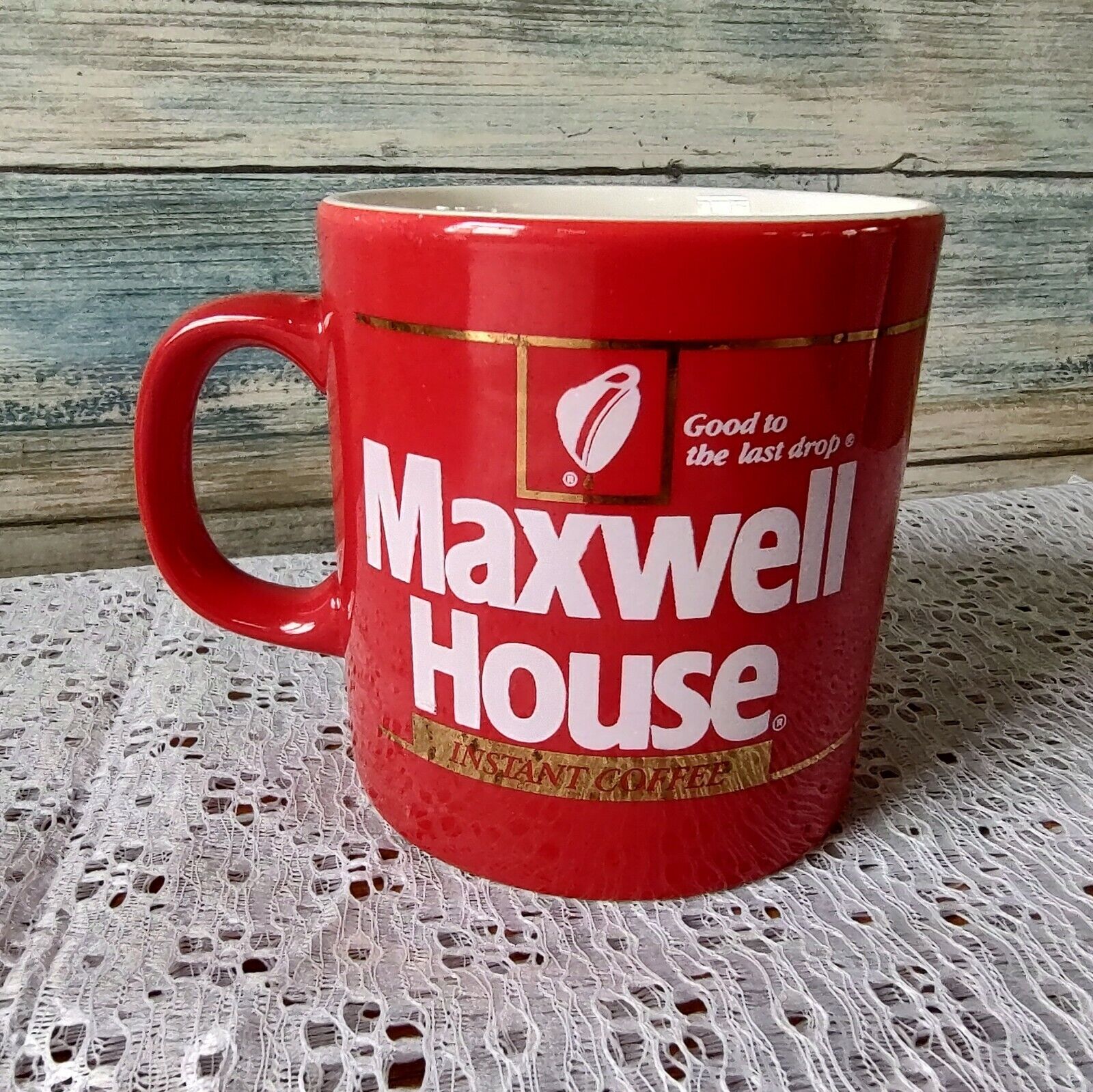 Vintage Red Maxwell House Coffee Advertising Coffee Cup