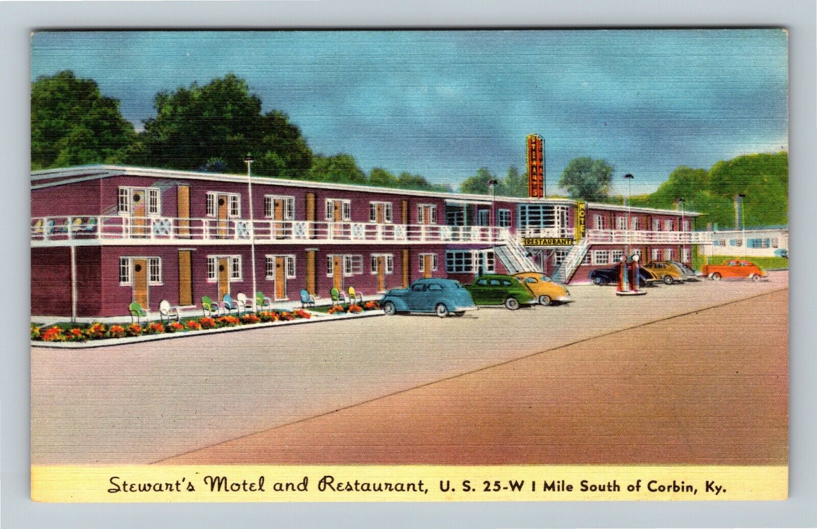 Corbin KY-Kentucky, Stewart's Motel, Vintage Postcard