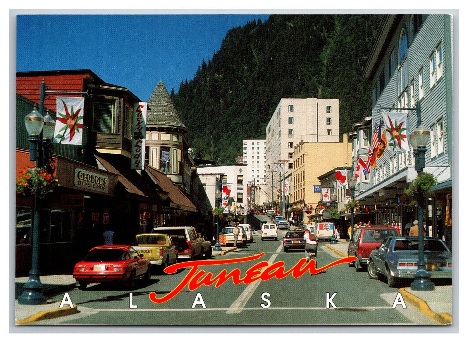 c 1980s Juneau AK Street View Pepsi Truck Large 4.2x5.9 Size Unposted Postcard
