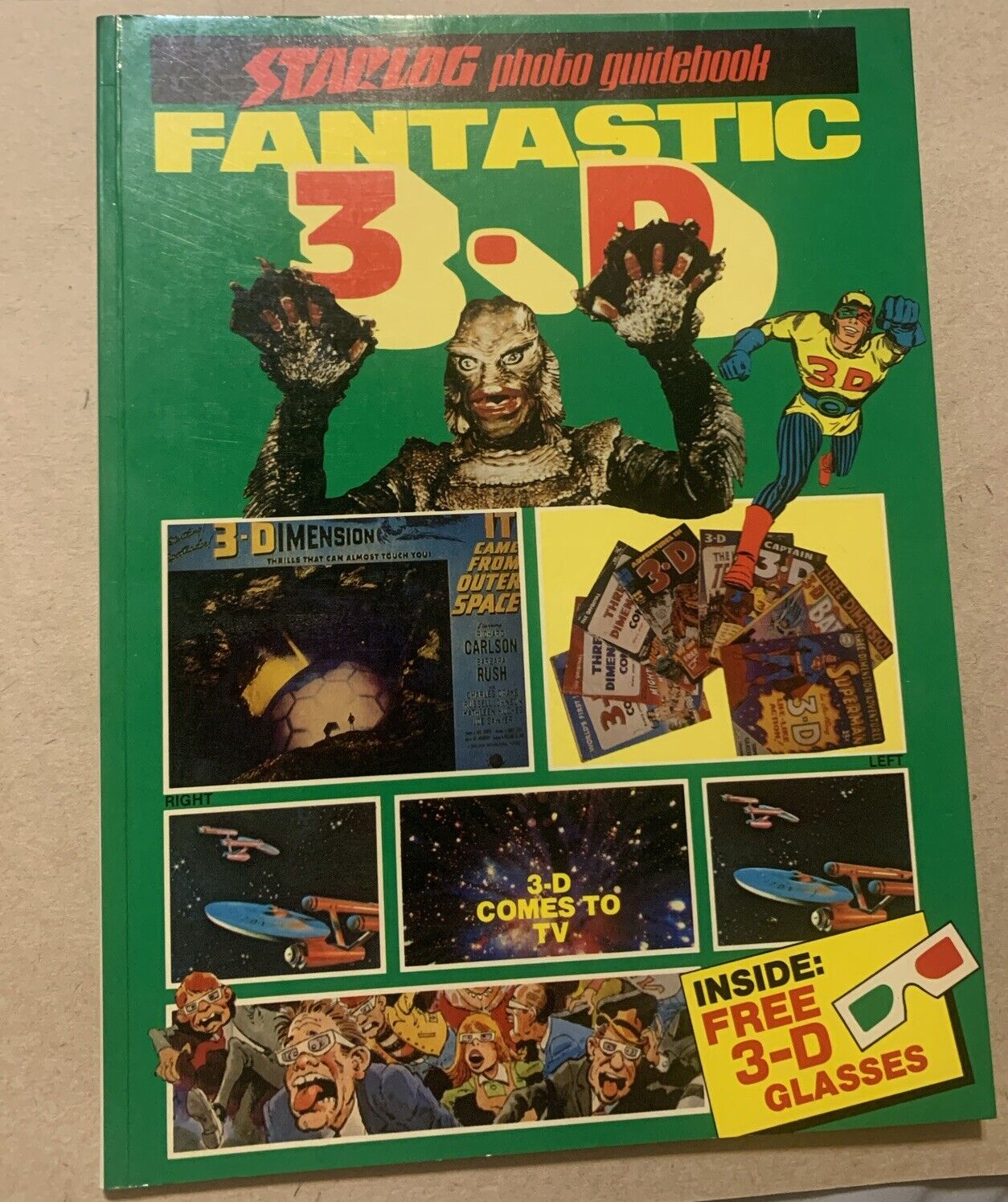 1982 Starlog Photo Guide Book Fantastic 3-D w/3D Glasses 98 Pages Long Guidebook