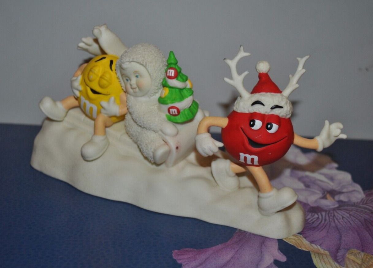 VTG DEPT 56 SNOWBABIES Guest Collection M&M\'s Candy-coated Xmas MARS 2004 Sleigh