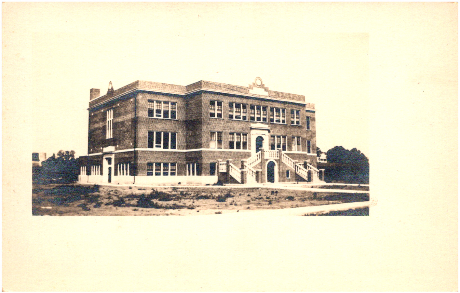 Linwood High School in Linwood Kansas KS 1910s RPPC Postcard Photo Unused