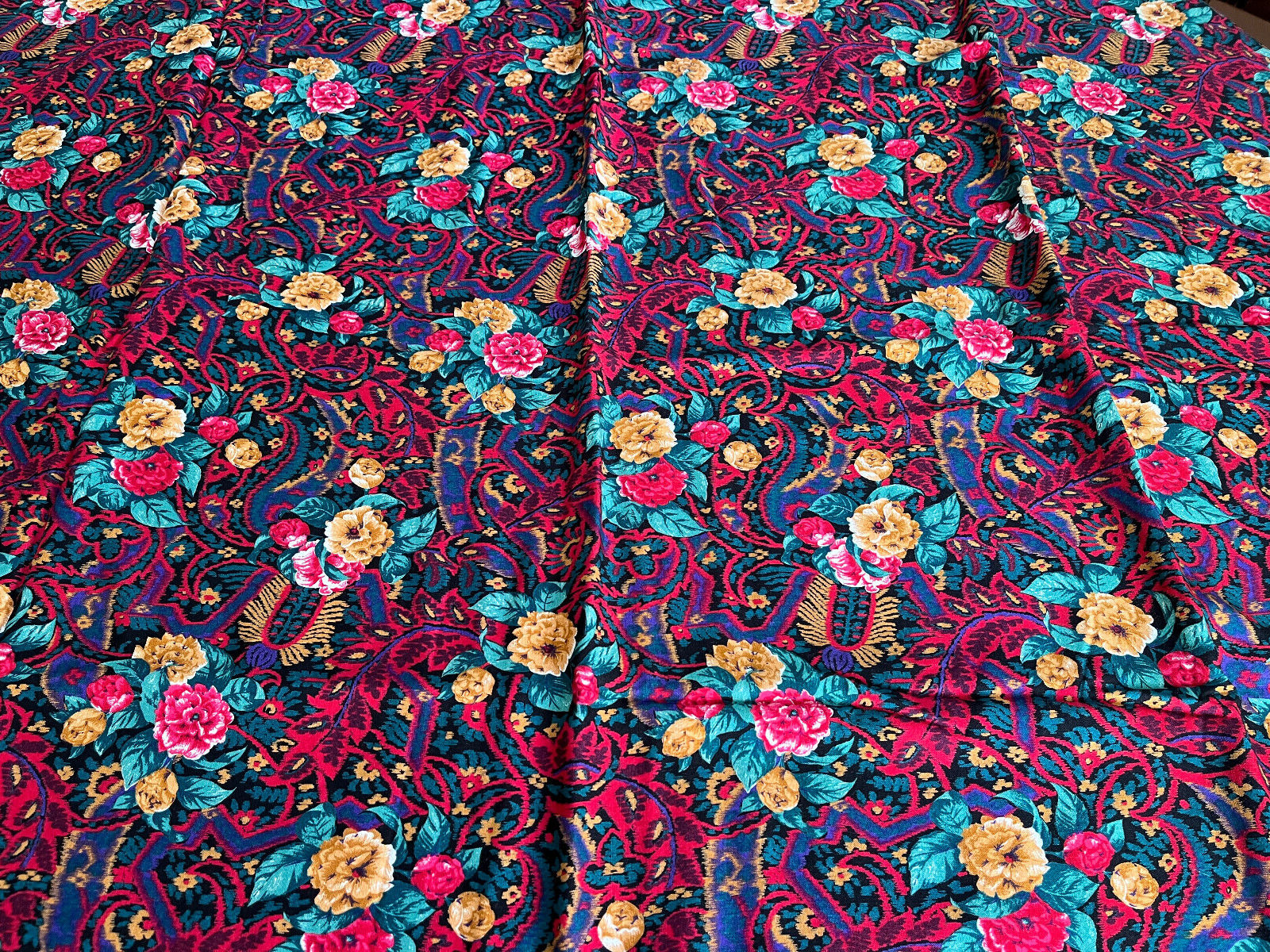 Vintage Retro Boho Hippie Floral Soft Rayon Dress Fabric Skirt Top 38\