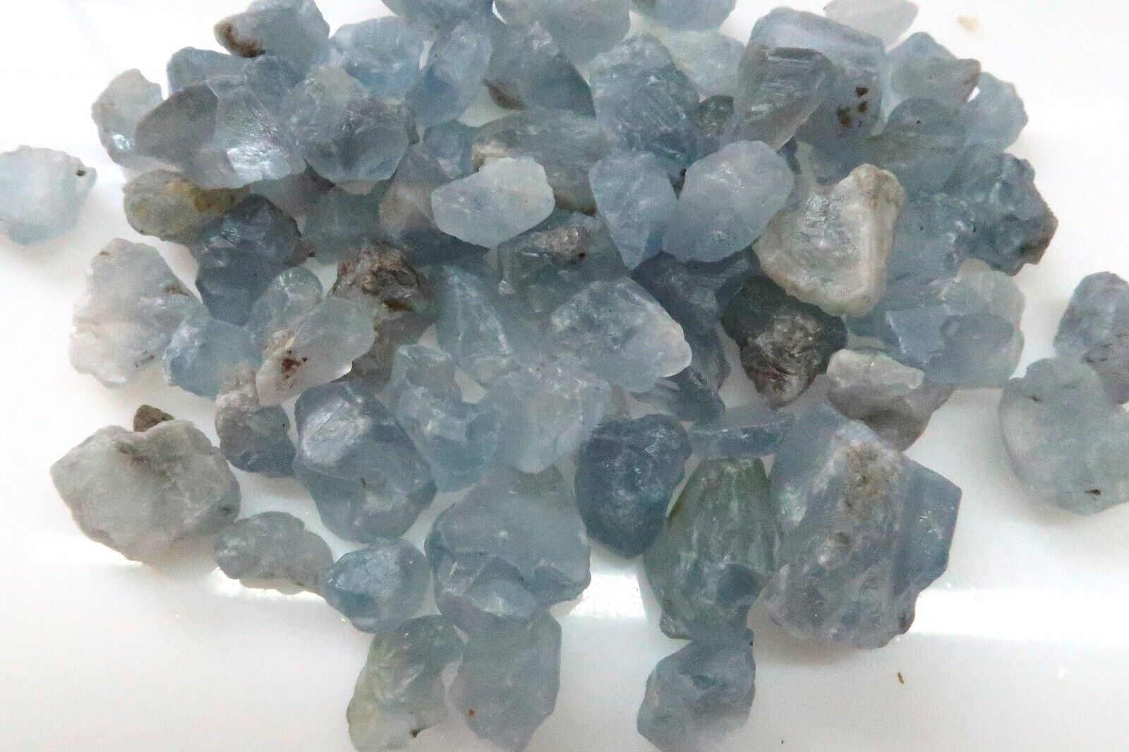 CELESTITE rough rocks - 1 LB Lots - Baby Blue Crystals