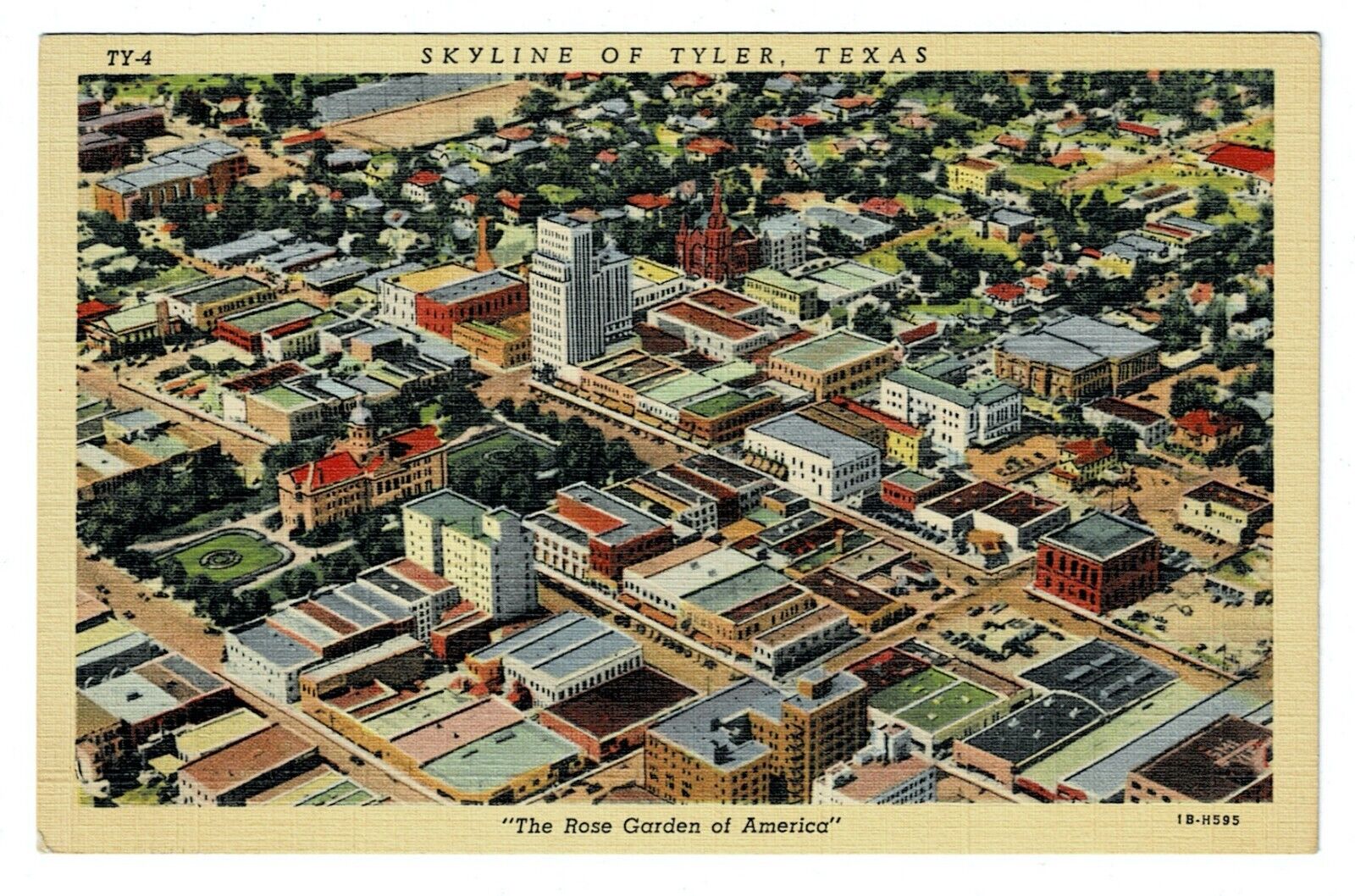 Skyline of Tyler Texas, Dallas Card Co., Vintage Postcard