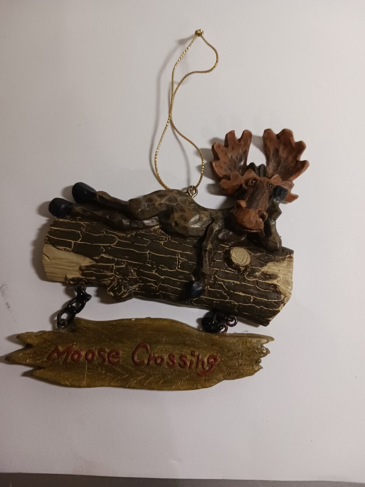 Home Decor moose crossing ornament