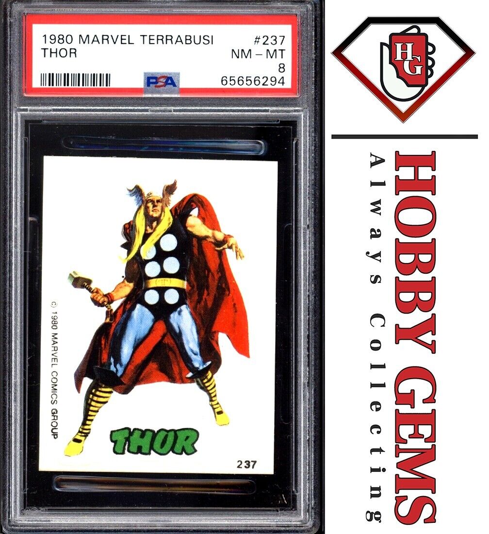 THOR PSA 8 1980 Marvel Terrabusi Sticker #237