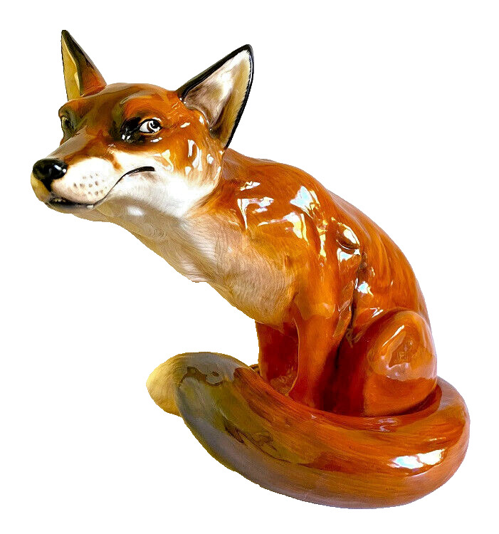 Rare Royal Doulton Porcelain Seated Sly Fox HN2634 Extra Large 10.5 in.
