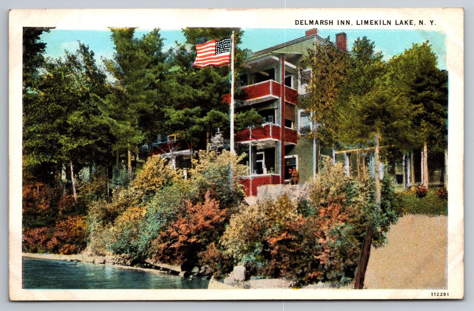 Delmarsh Inn. Limekiln Lake NY Vintage Postcard